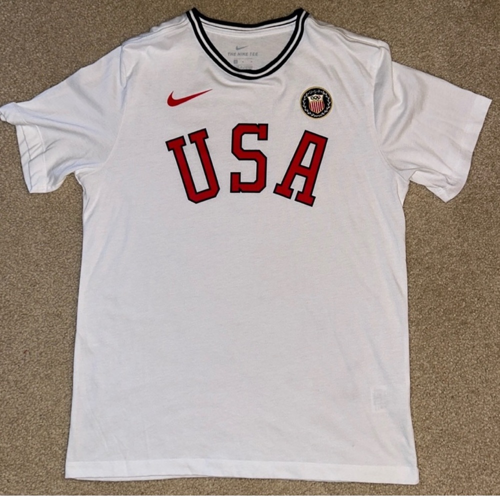Nike White USA T-Shirt with Red Accents